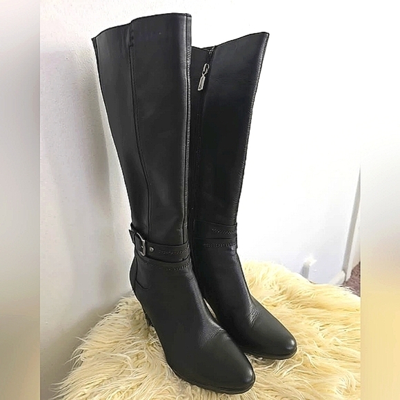Naturalizer Blondo Ophelia Wide Calf Waterproof Black Leather Boots Women's 9W🌴 - Picture 4 of 8